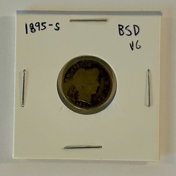 Stunning 1895-S Barber Silver Dime - Rare ONE DIME Coin - US Mint San Francisco - Picture 3 of 3